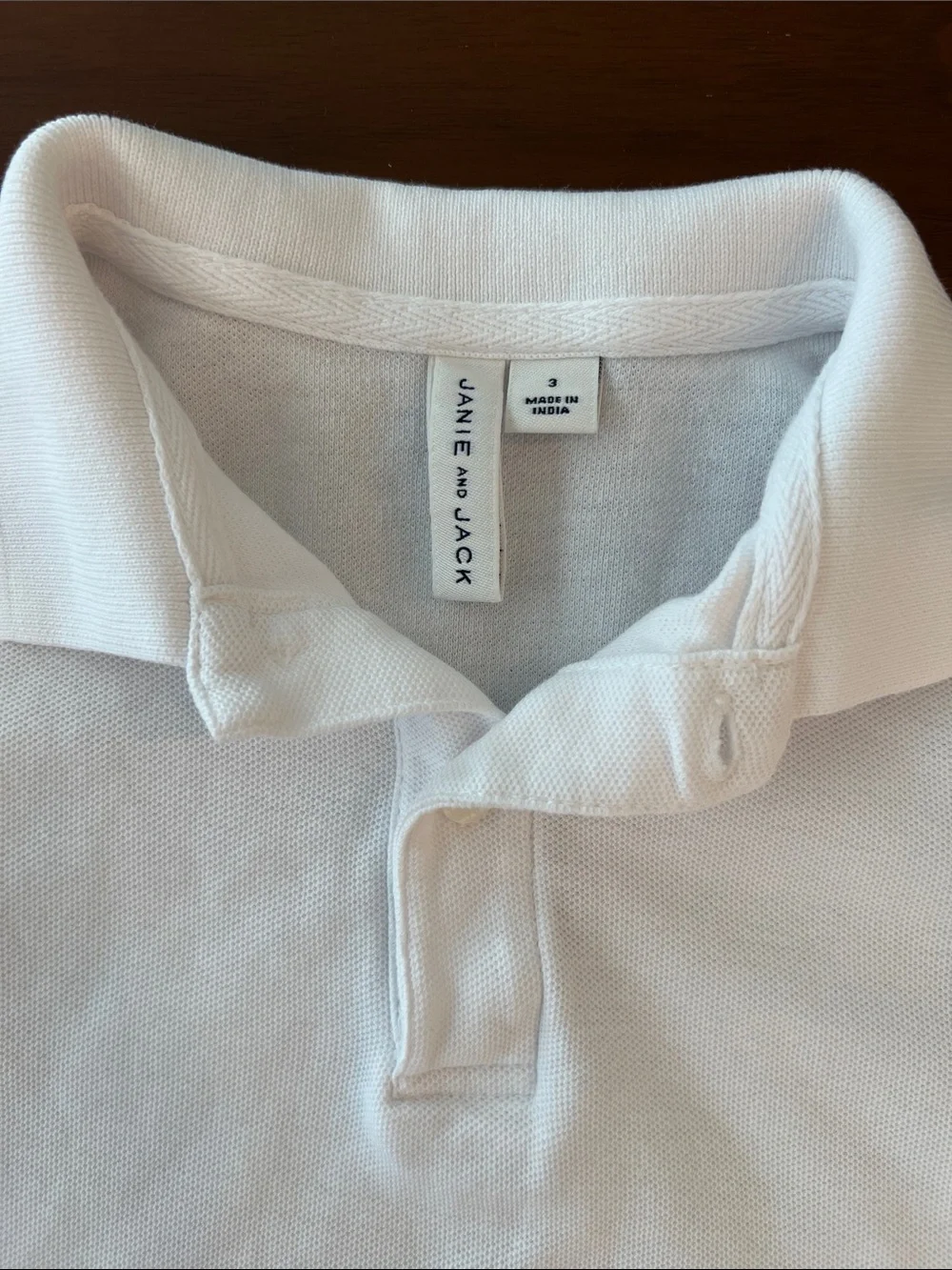 Janie and Jack Classic White Polo Shirt, 3T